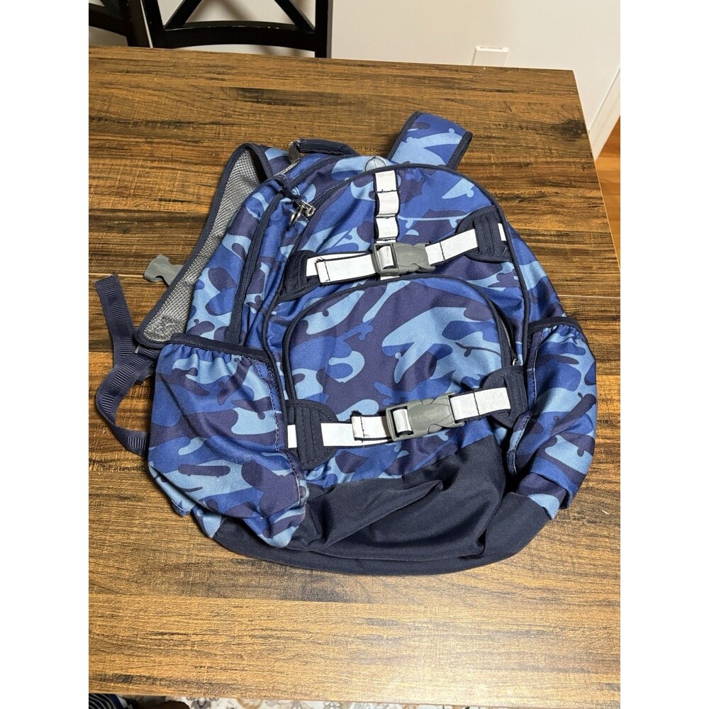 Pottery Barn Kids Mackenzie Backpack Blue Grey Camo Adjustable School Bag